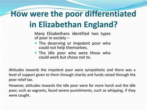 attitudes towards the poor elizabeth.